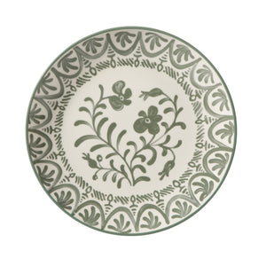Valencia Flor - 16-Piece Dinnerware Set for 4, Fern Green