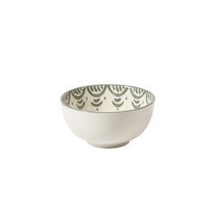 4-Piece 6 Inch Cereal Bowl Set - Stoneware - Valencia Flor - Fern Green