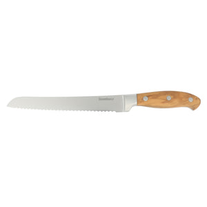 Bloomhouse 8 Inch Bread Knife made with Olive Wood and German Steel