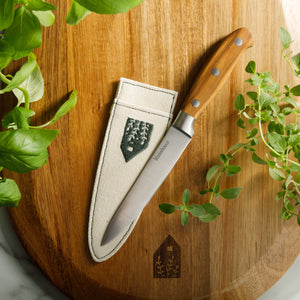 Bloomhouse 5 Inch Utility Knife made with Olive Wood and German Steel