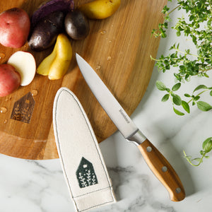 Bloomhouse 5 Inch Utility Knife made with Olive Wood and German Steel