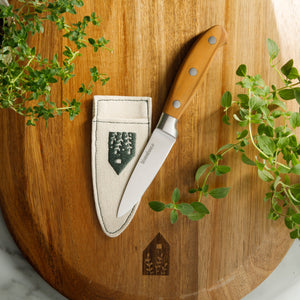 Bloomhouse Italian 4 Inch Paring Knife made with Olive Wood and German Steel