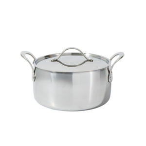 Bloomhouse 8 Piece Triply Stainless Steel Pots and Pans Cookware Set W/ Non Toxic Pro Ceramic Non Stick Interior