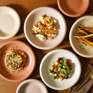 Bloomhouse Corsica Clay 16 Piece Double Bowl Stoneware Reactive Glaze Dinnerware Set - Assorted Colors