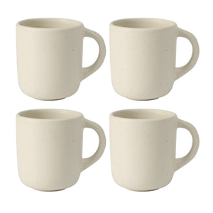 Corsica Clay 4 Piece Mug Set, Sea Salt White