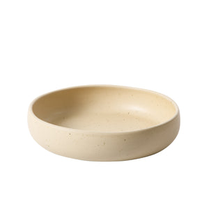 Corsica Clay - 4-Piece Pasta Bowl Set - Reactive Glaze Stoneware, Cappuccino Cream