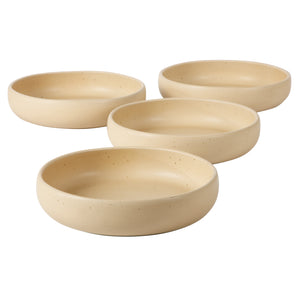 Corsica Clay - 4-Piece Pasta Bowl Set - Reactive Glaze Stoneware, Cappuccino Cream