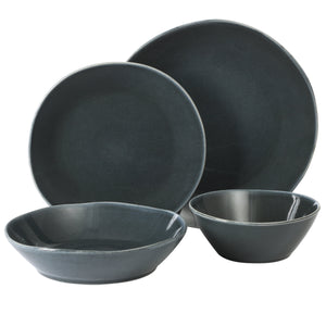 Montecito Breeze - 16-Piece Dinnerware Set for 4 - Reactive Glaze Stoneware, Laguna Dawn
