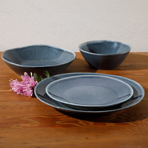 Montecito Breeze - 16-Piece Dinnerware Set for 4 - Reactive Glaze Stoneware, Laguna Dawn