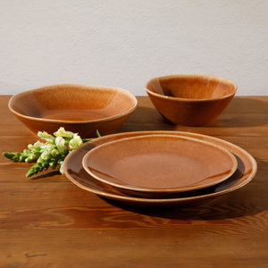 Montecito Breeze - 16-Piece Dinnerware Set for 4 - Reactive Glaze Stoneware, Terracotta Canyon