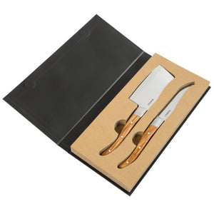 Bloomhouse 2-Piece German Steel Cheese Knife Set with Olive Wood Handles – Artisan Soft & Hard Cheese Knives for Charcuterie, Grazing Boards & Entertaining