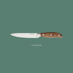 5 Inch Utility Knife - German Steel, Walnut Wood Handle