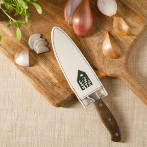 5 Inch Utility Knife - German Steel, Walnut Wood Handle