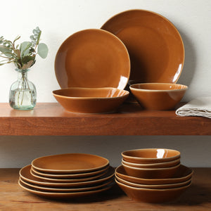 Bloomhouse Montecito Breeze 16 Piece Double Plates and Bowls Stoneware Reactive Glaze Dinnerware Set