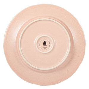4-Piece 10.8 Inch Dinner Plate Set - Hand-Painted Portuguese Stoneware - Porto Petals - Blush Pink
