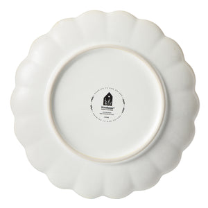 Yuelu Bloom - 4-Piece 10.75 Inch Dinner Plate Set - Scallop-Embossed Stoneware