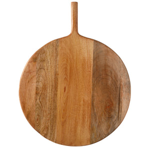 Round Charcuterie Board with Handle - Mango Wood