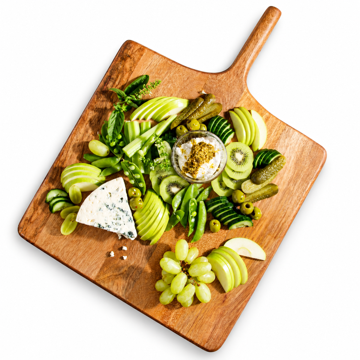 Square Charcuterie Board with Handle - Mango Wood
