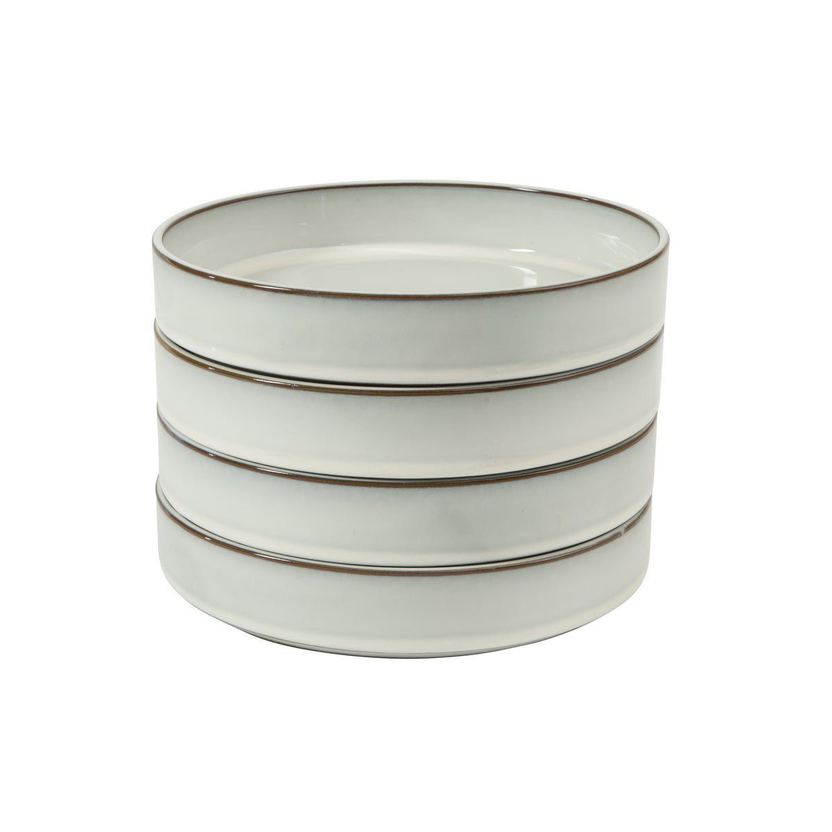 Bloomhouse - Two Time Oprah's Favorite Things WInner - Santorini Mist 4-Piece 8.6-Inch Terracotta Pasta Bowl Set – Moonstone White, Reactive Glaze Round Shallow Walled Dinner & Serving Bowls