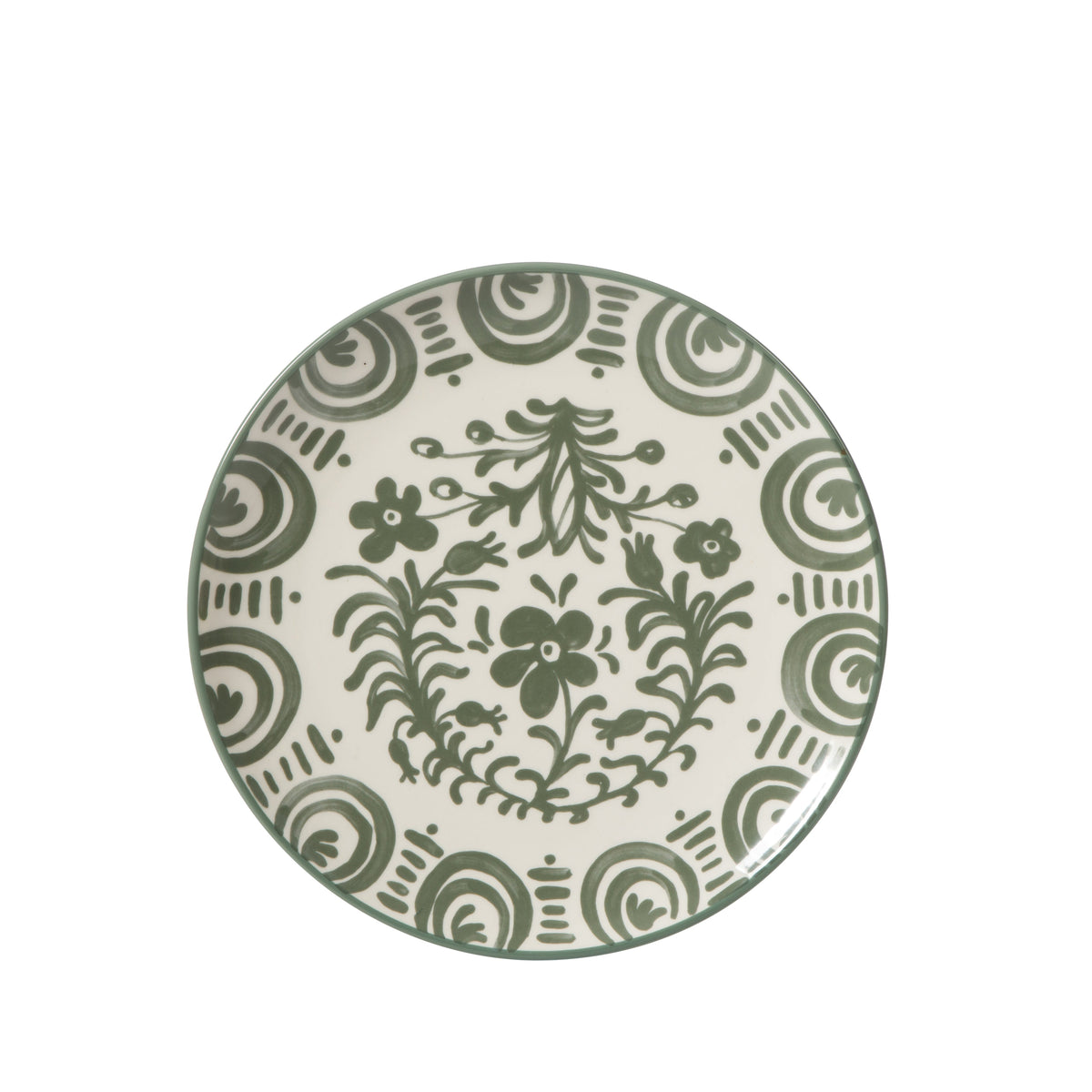 Valencia Flor - 16-Piece Dinnerware Set for 4, Fern Green