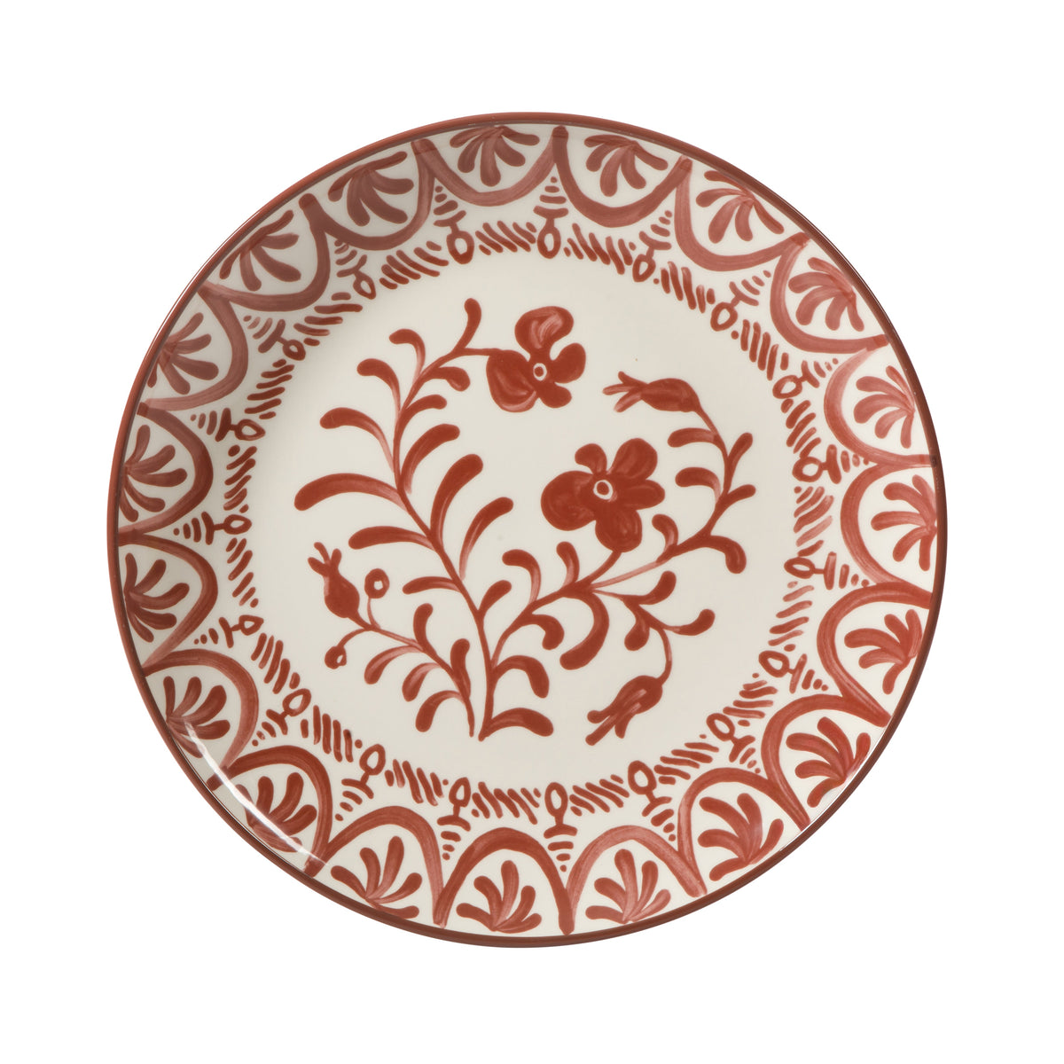 Valencia Flor - 16-Piece Dinnerware Set for 4, Pomegranate Red