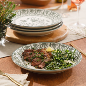 Valencia Flor - 4-Piece 10.75 Inch Dinner Plate Set, Fern Green