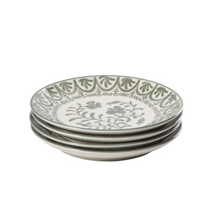 Valencia Flor - 4-Piece 10.75 Inch Dinner Plate Set, Fern Green