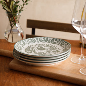 Valencia Flor - 4-Piece 8.75 Inch Salad Plate Set, Fern Green