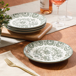 Valencia Flor - 4-Piece 8.75 Inch Salad Plate Set, Fern Green