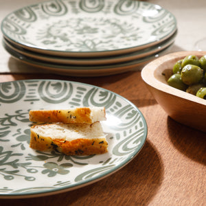 Valencia Flor - 4-Piece 8.75 Inch Salad Plate Set, Fern Green