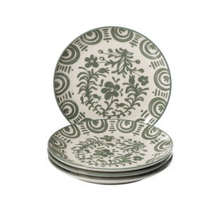 Valencia Flor - 4-Piece 8.75 Inch Salad Plate Set, Fern Green