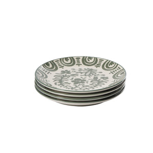 Valencia Flor - 4-Piece 8.75 Inch Salad Plate Set, Fern Green