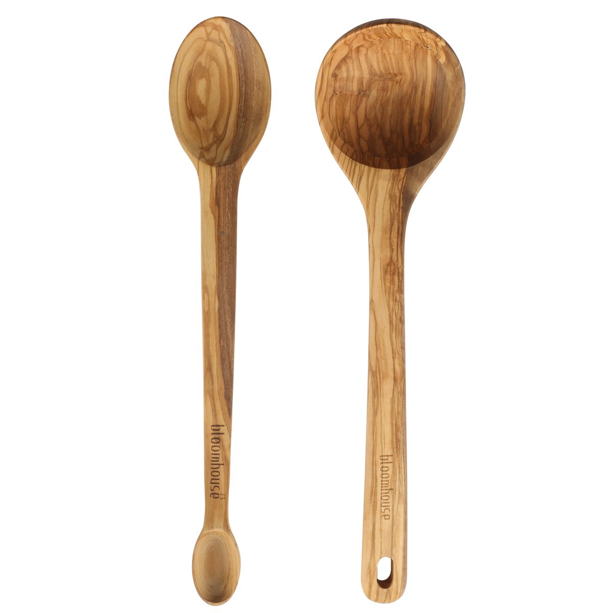 Bloomhouse Italian Olive Wood 2 Piece Extra-Large Kitchen Tool Set