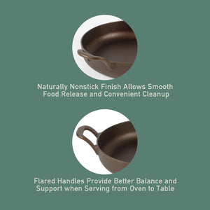 Bloomhouse Natural Bronze Finish 10-Inch Cast Iron Skillet with Long Handle, Helper Handle & Olive Wood Trivet – Fry Pan, Oven & Stovetop Safe (Copy)