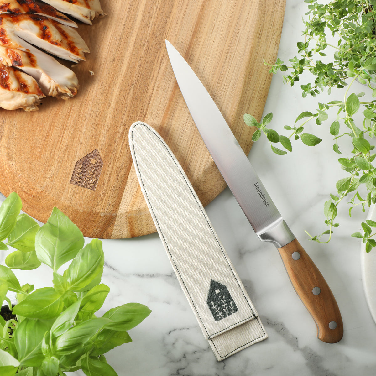 Bloomhouse 8 Inch Chef Knife made with Olive Wood and German Steel -  bloomhousecollection