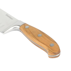 Bloomhouse Italian 7 Inch Santoku Knife made with Olive Wood and German Steel