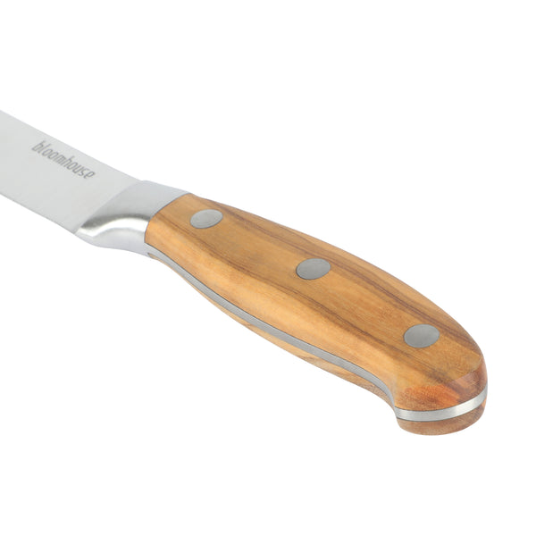 5 Inch Utility Knife - German Steel with Italian Olive Wood Handle