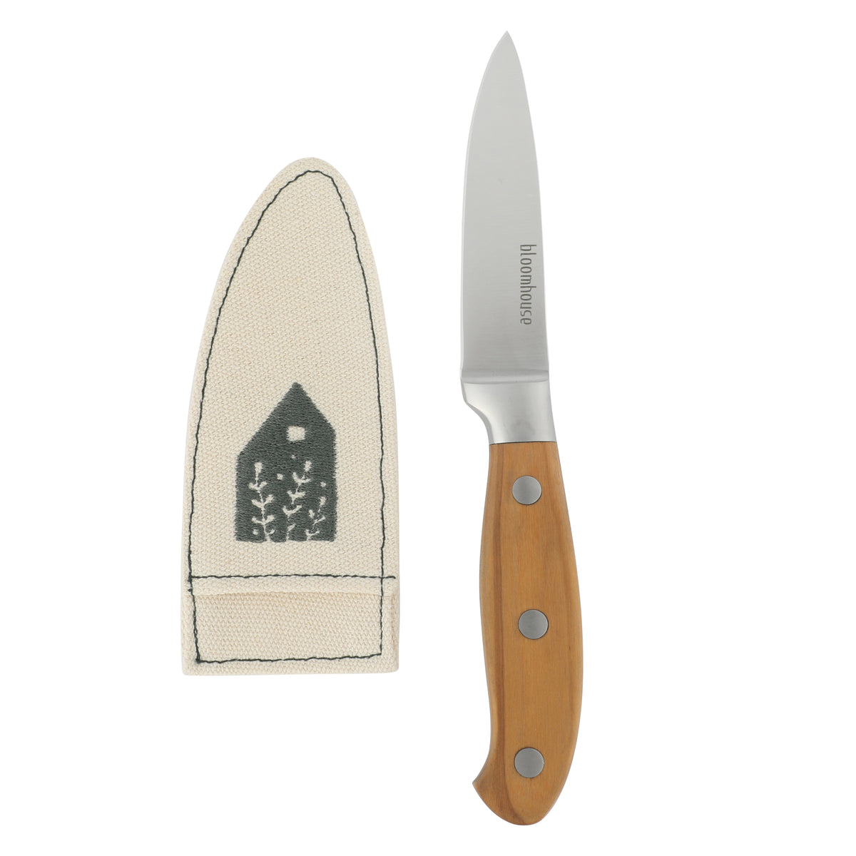 Bloomhouse Italian 4 Inch Paring Knife made with Olive Wood and German Steel