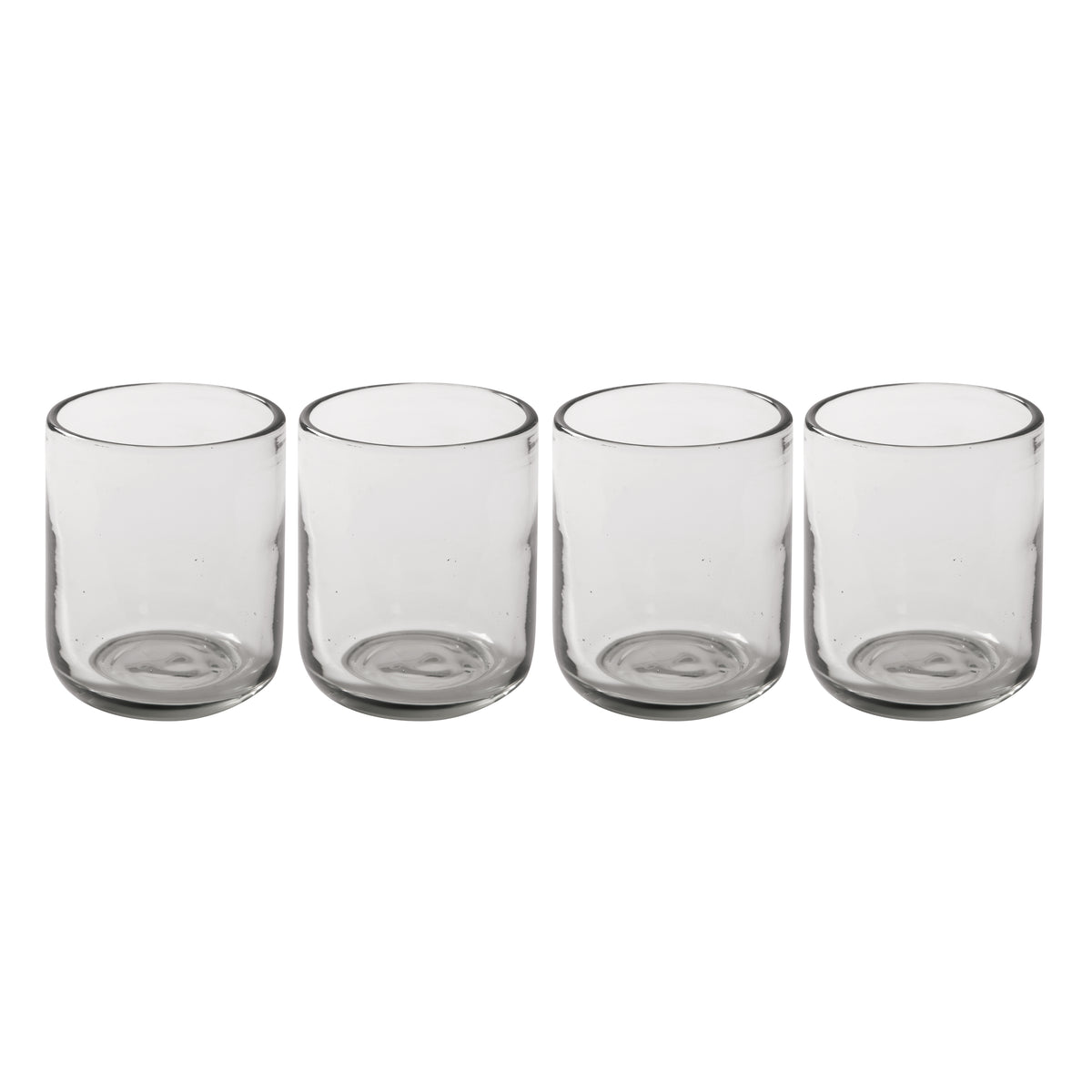 Bloomhouse Sayulita Spring 8 Piece Hand Made 16 oz Clear Glass Double Old Fashioned Set w/ Coasters
