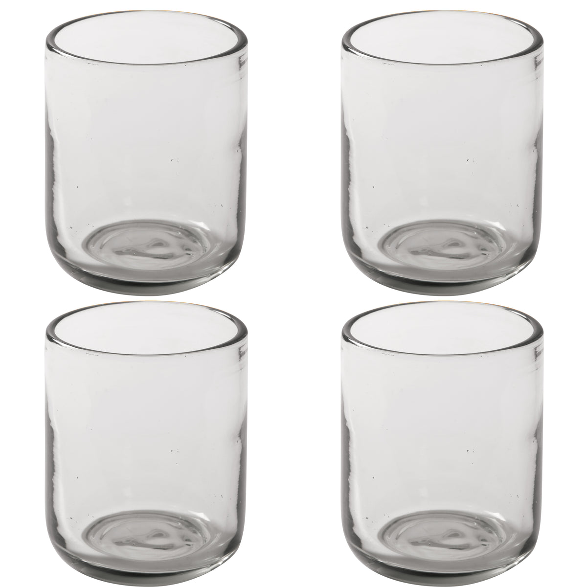 Bloomhouse Sayulita Spring 8 Piece Hand Made 16 oz Clear Glass Double Old Fashioned Set w/ Coasters