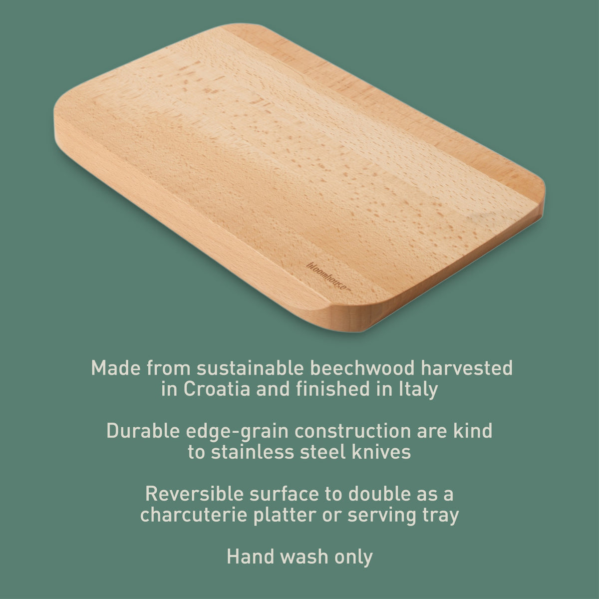 Bloomhouse Oil Coated Italian Beech Wood Cutting Board