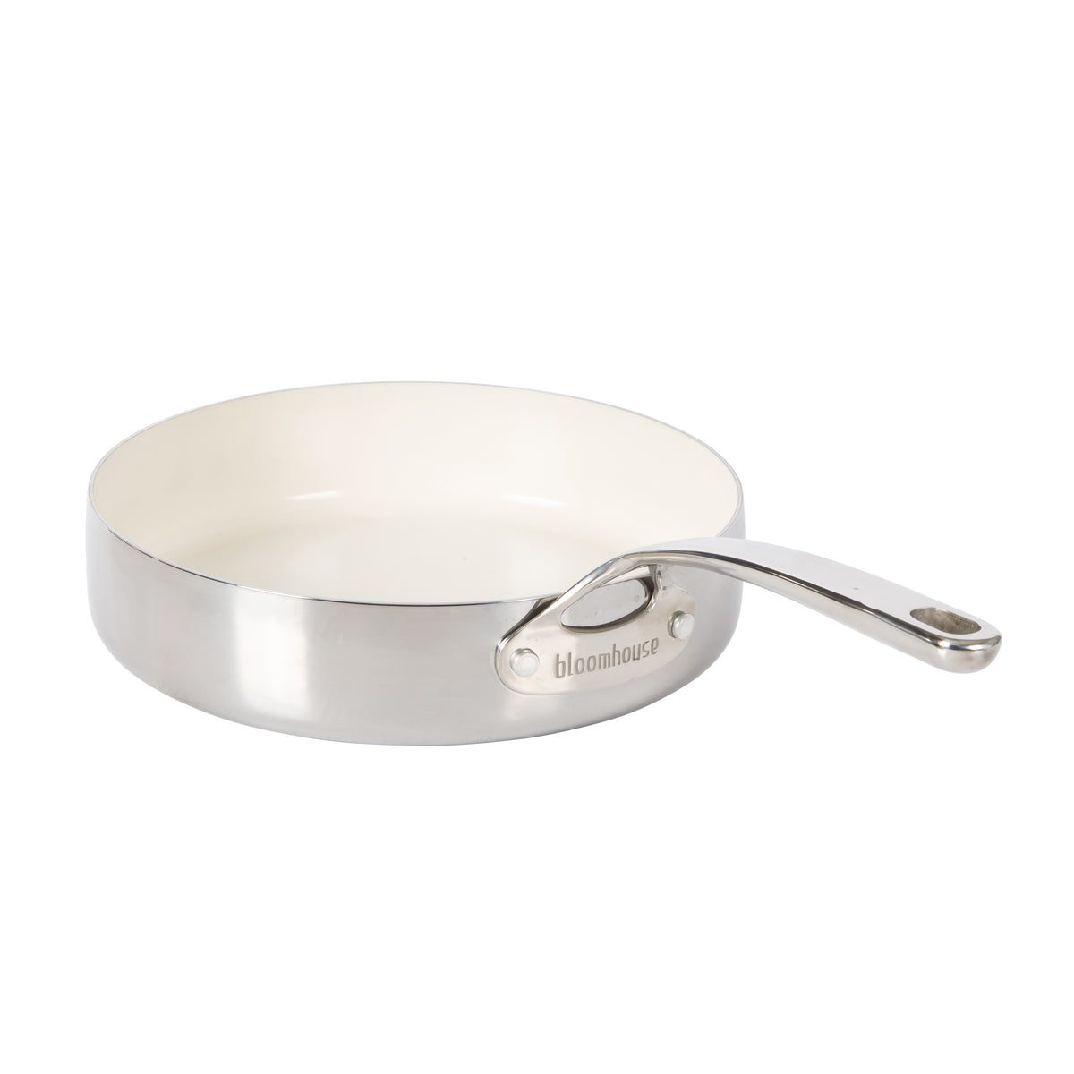 Bloomhouse 10 Inch Triply Stainless Steel Fry Pan W/ Lid W/ Non-Stick Non-Toxic Pro Ceramic Interior Frying Pan