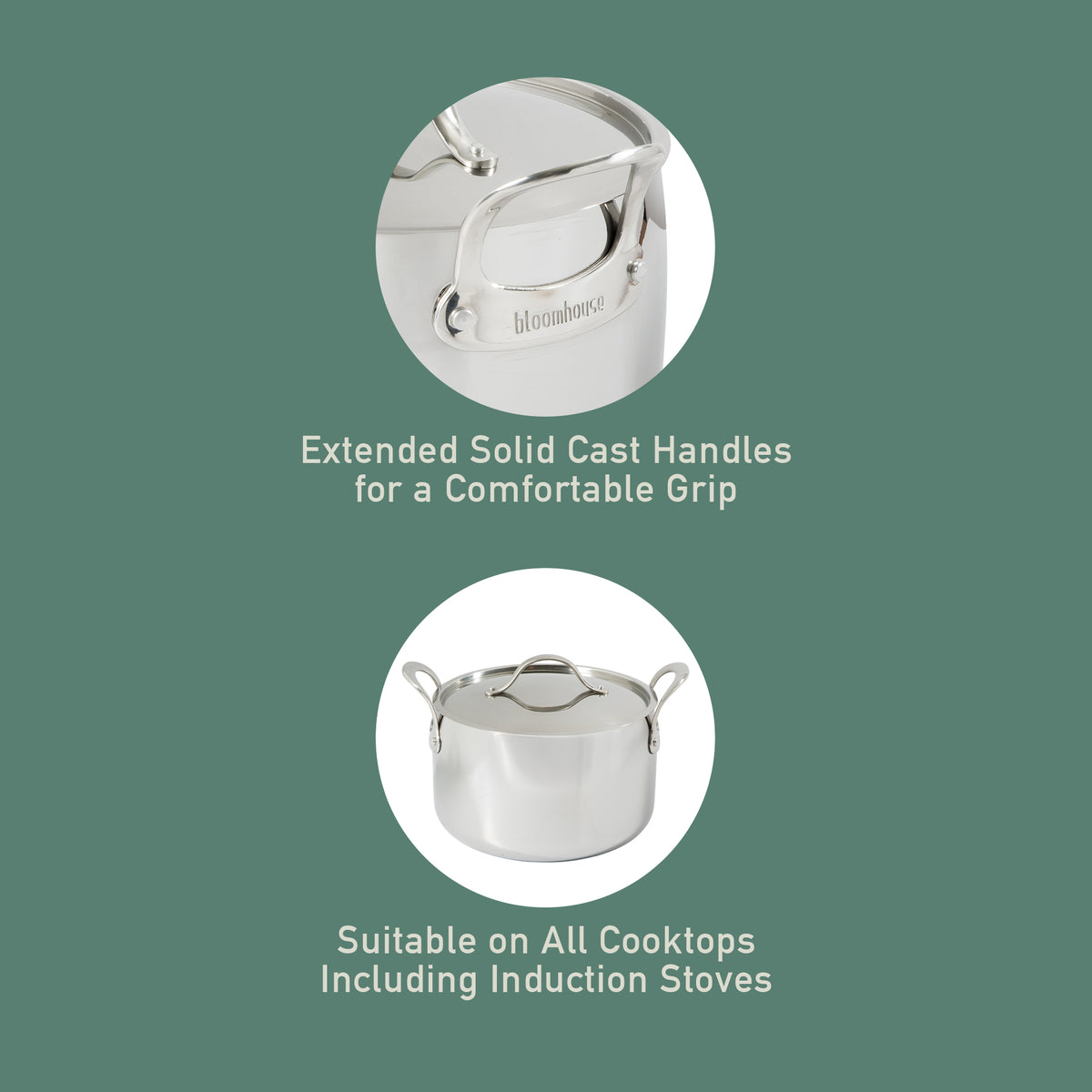 8 Quart Stock Pot with Lid - Tri-Ply Stainless Steel