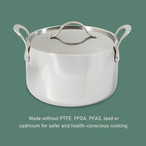 8 Quart Stock Pot with Lid - Tri-Ply Stainless Steel