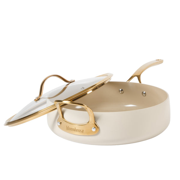 6 Quart Sauté Pan with Lid - PFAS-Free Ceramic Nonstick Aluminum