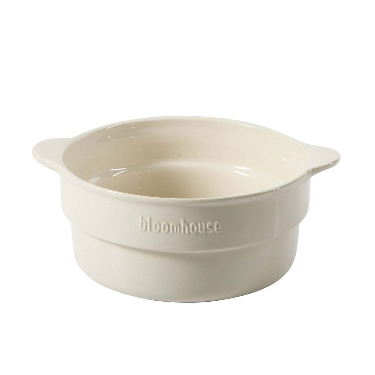 Bloomhouse 15 Piece Pots and Pans Heavy Duty Aluminum Premium PFA Free Ceramic Nonstick Dutch Oven Pot with Lid - Linen White with Gold Handle