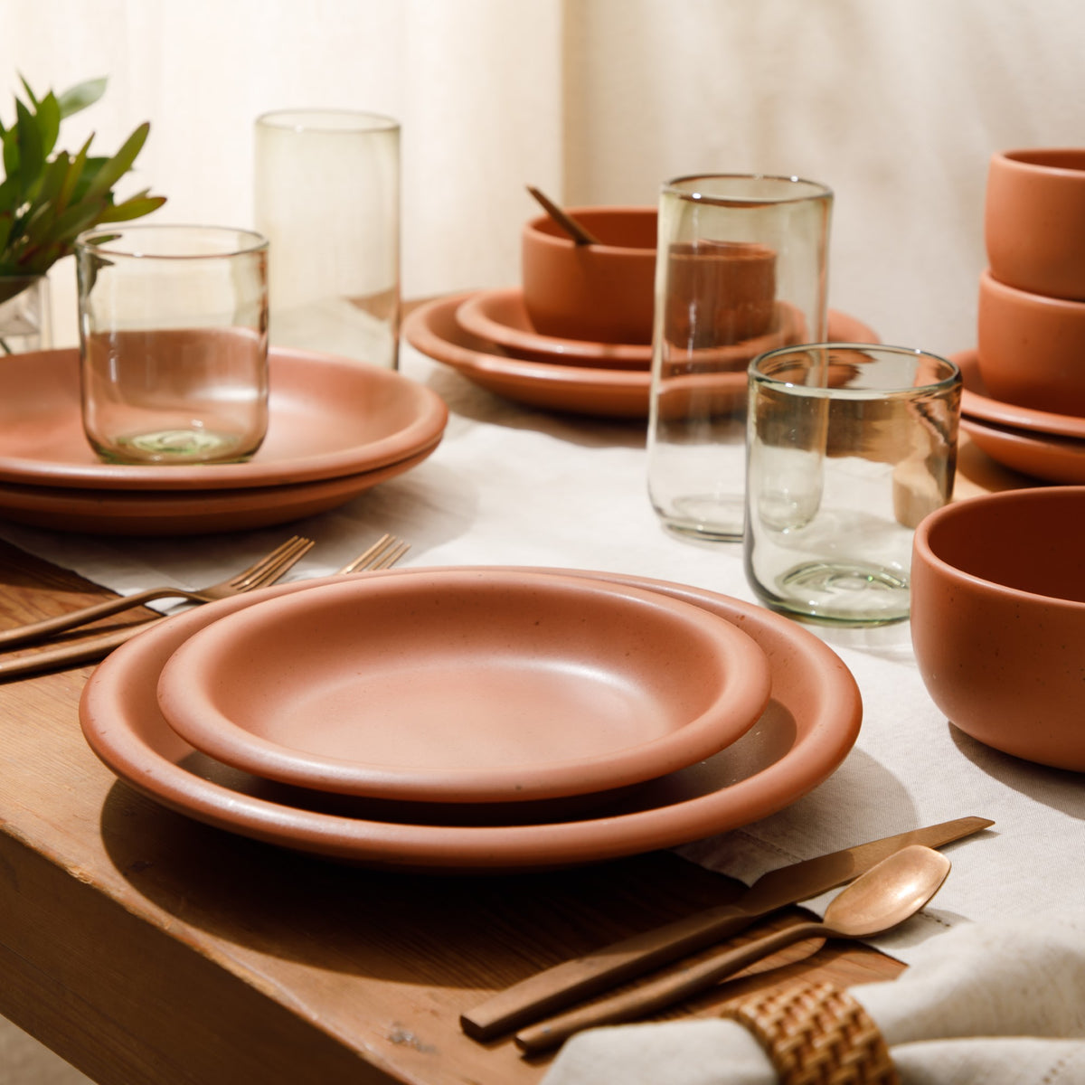 Bloomhouse Corsica Clay 12 Piece Stoneware Reactive Glaze  Dinnerware Set