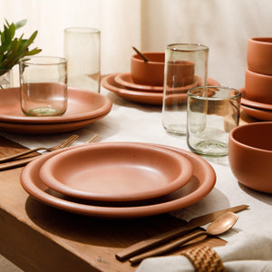 Bloomhouse Corcisa Clay 12 Piece Stoneware Reactive Glaze  Dinnerware Set