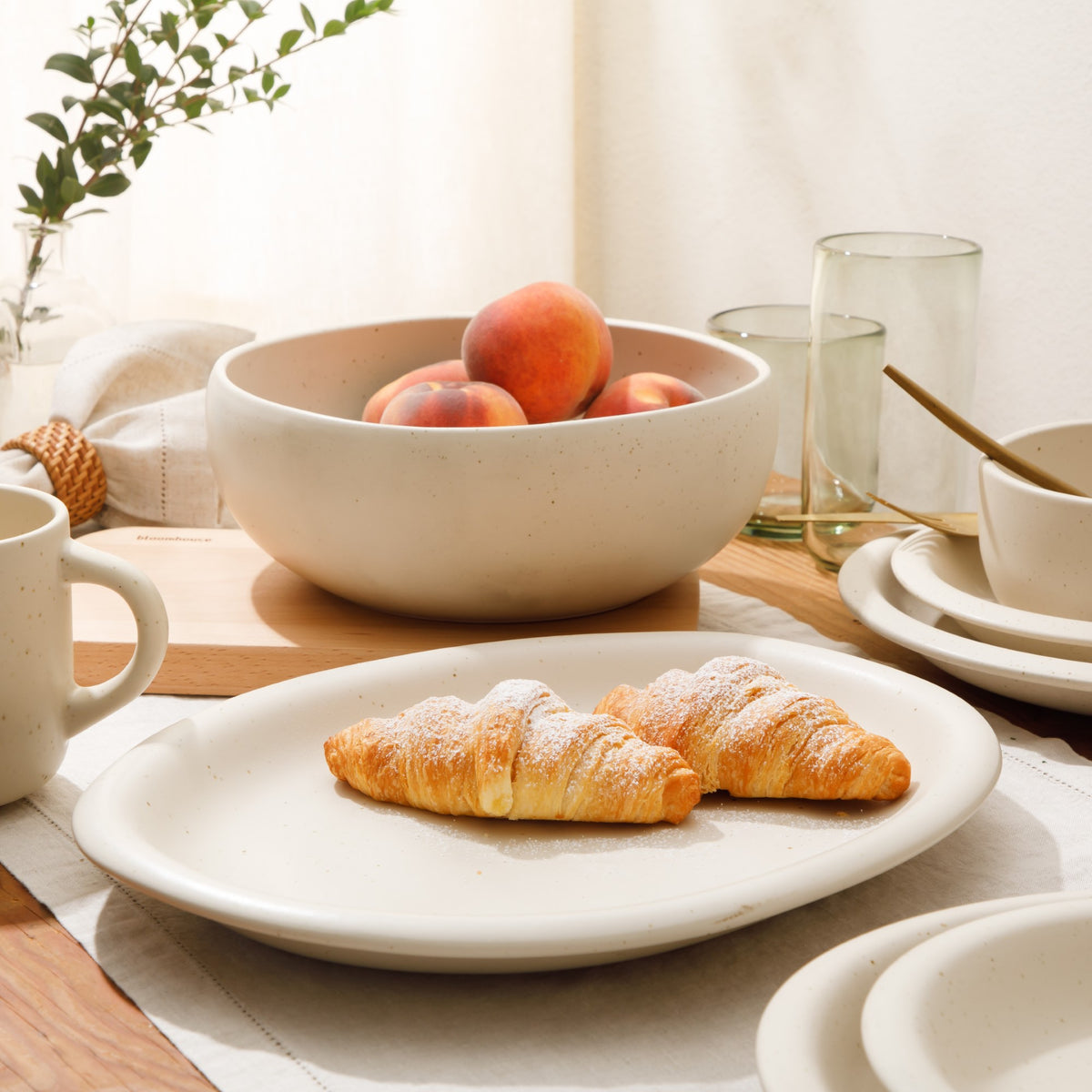 Bloomhouse Corsica Clay 2 Piece Oval Platter and Bowl Serving Set