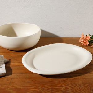 Bloomhouse Corsica Clay 2 Piece Oval Platter and Bowl Serving Set - Sea Salt White